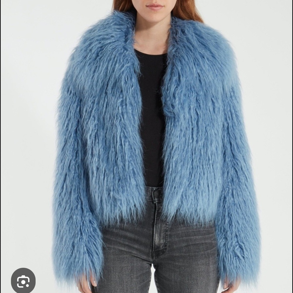 Unreal Fur Elegant Faux Fur Jacket in Blue